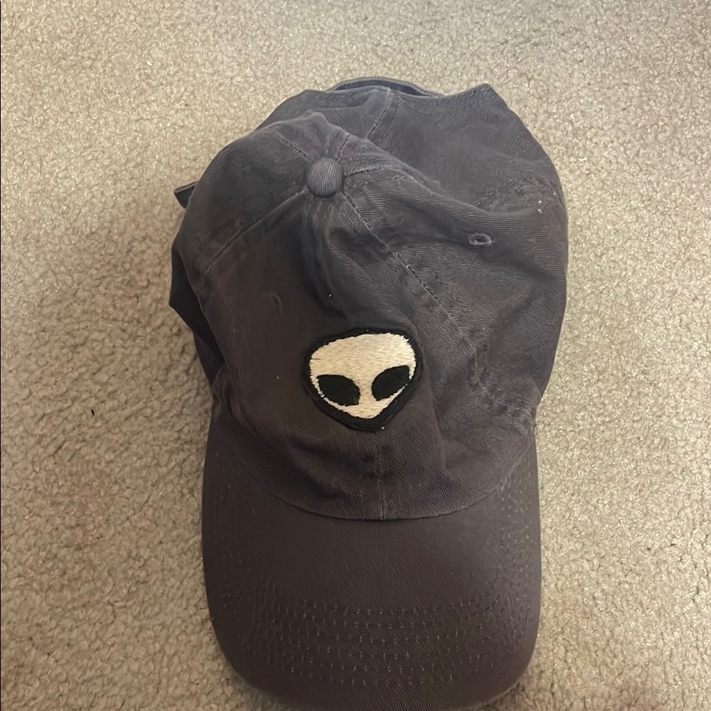 Alien Embroidered Black Cap
